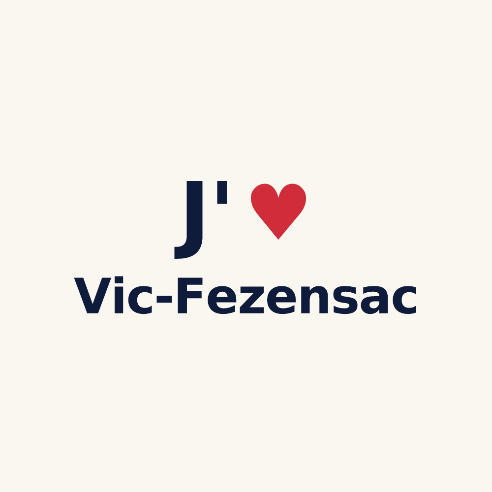 Tasse personnalisée Vic-Fezensac — design J'aime Vic-Fezensac
