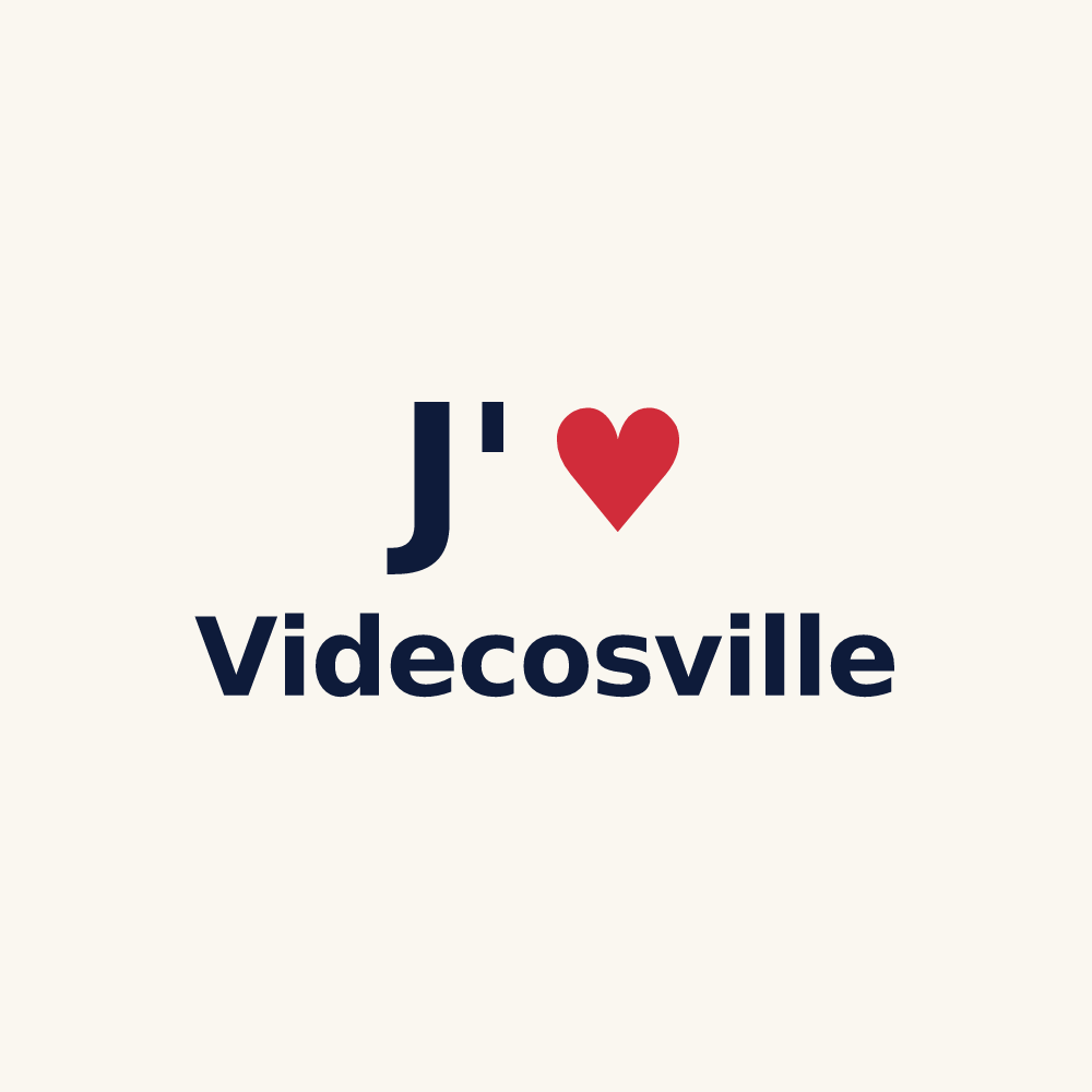 Tasse personnalisée Videcosville — design J'aime Videcosville
