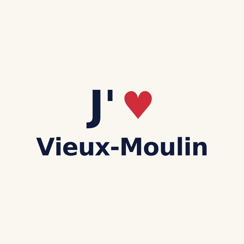 Tasse personnalisée Vieux-Moulin — design J'aime Vieux-Moulin