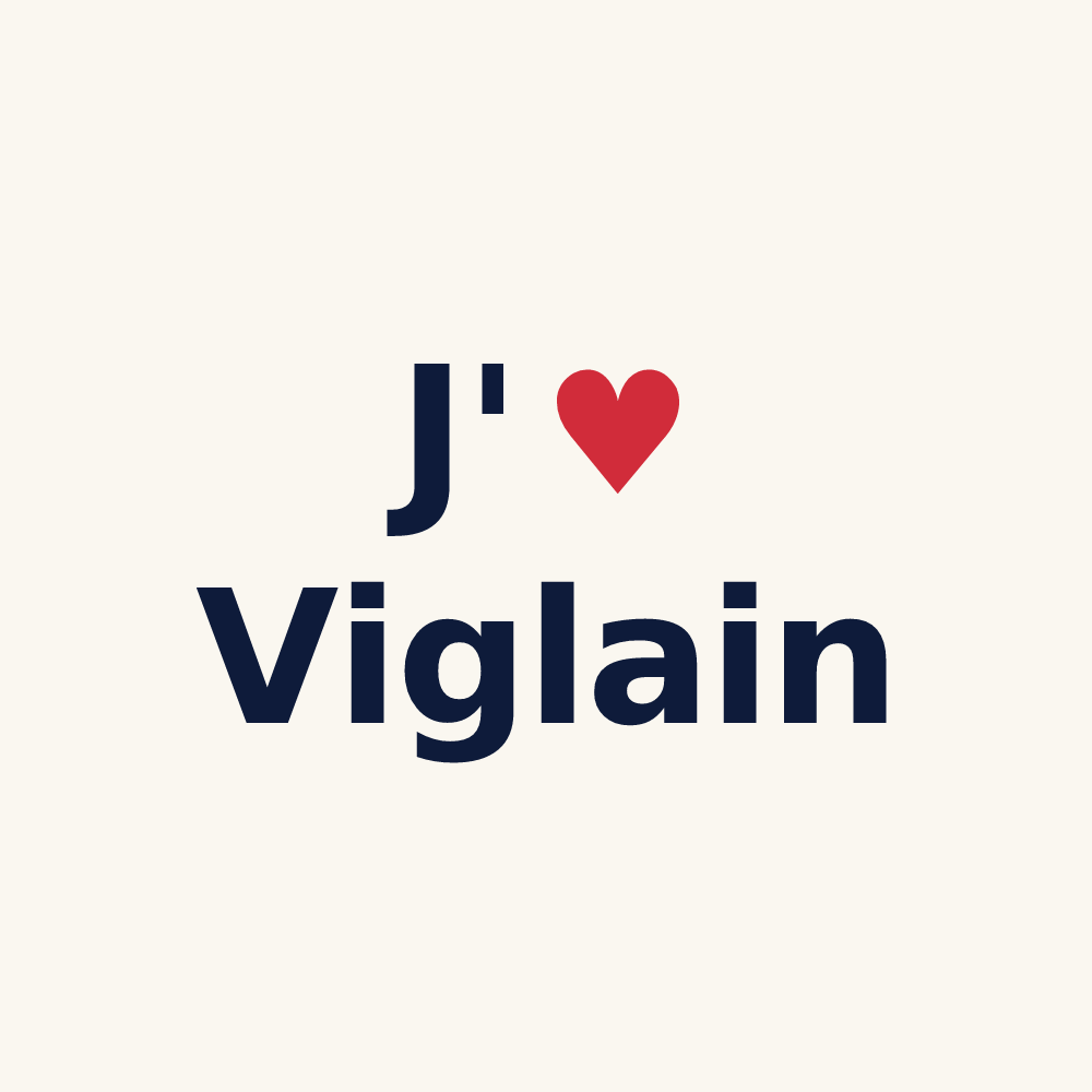 Tasse personnalisée Viglain — design J'aime Viglain