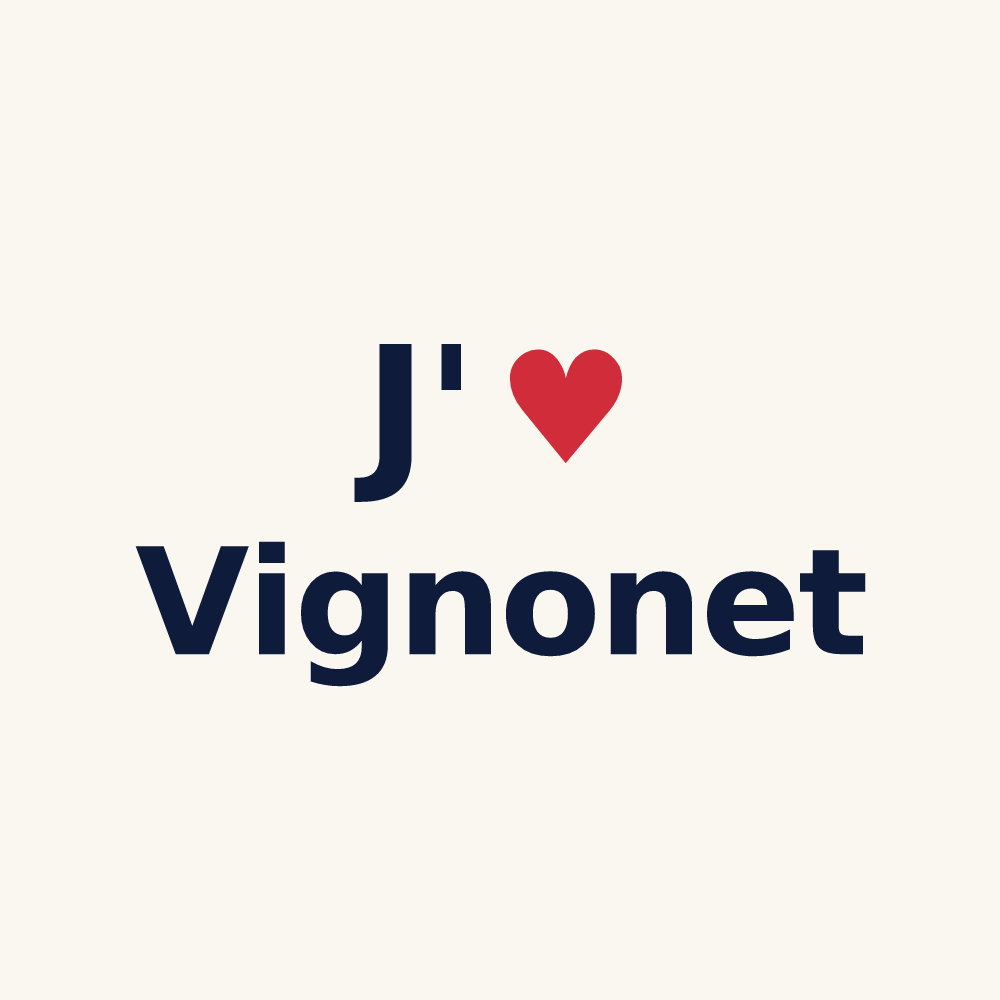 Tasse personnalisée Vignonet — design J'aime Vignonet