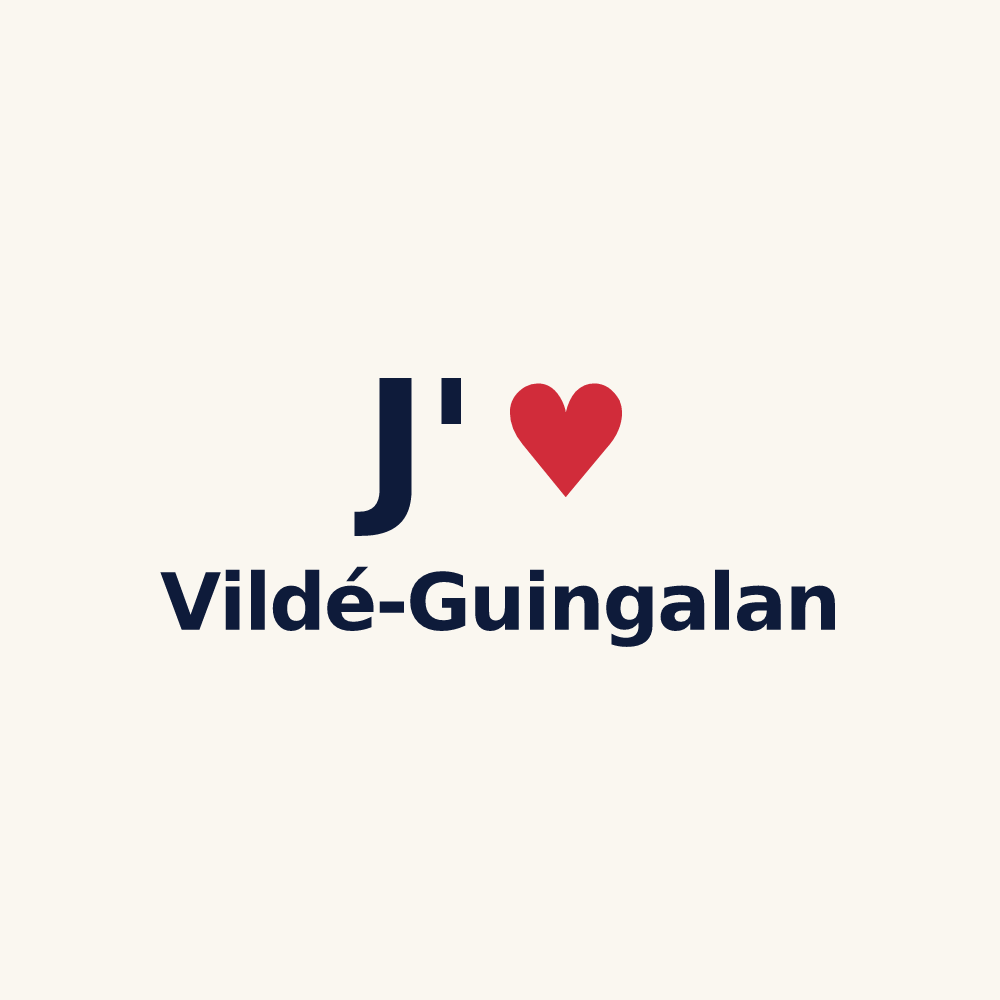 Tasse personnalisée Vildé-Guingalan — design J'aime Vildé-Guingalan