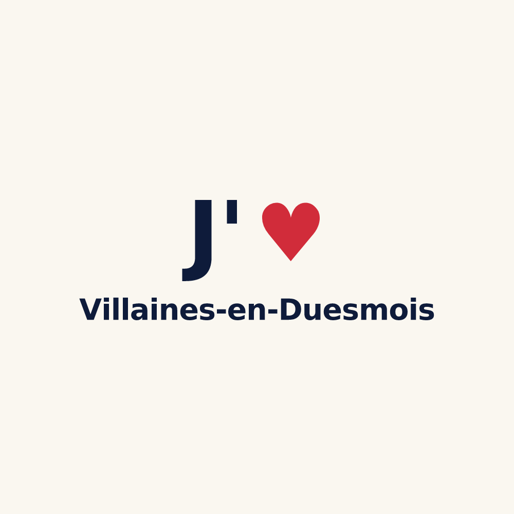 Tasse personnalisée Villaines-en-Duesmois — design J'aime Villaines-en-Duesmois