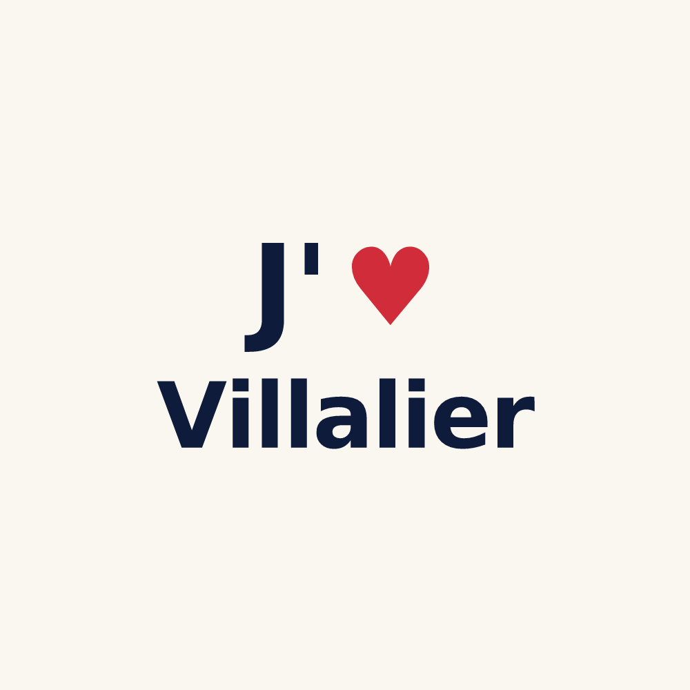 Tasse personnalisée Villalier — design « J'aime Villalier » imprimé sur la tasse