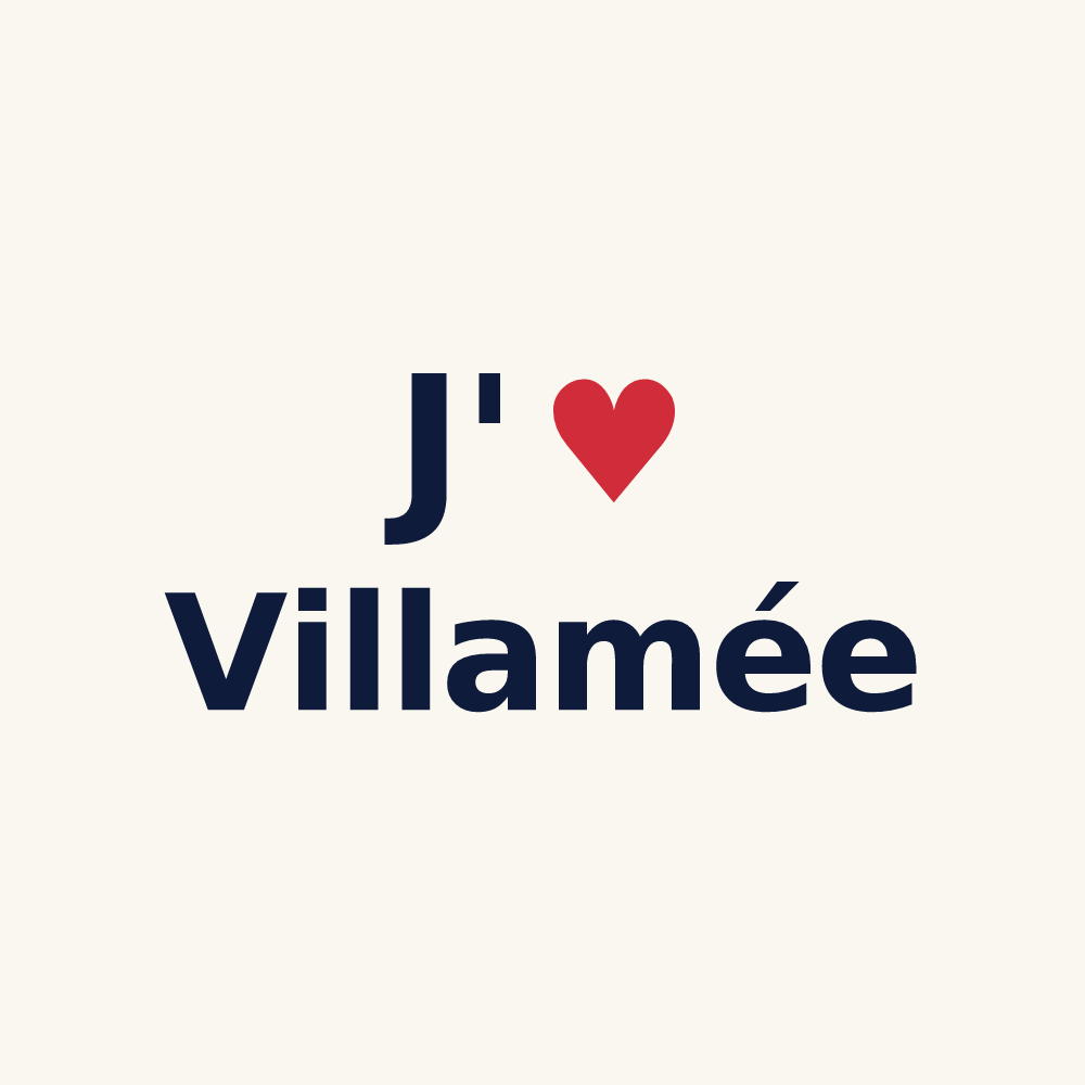 Tasse personnalisée Villamée — design J'aime Villamée