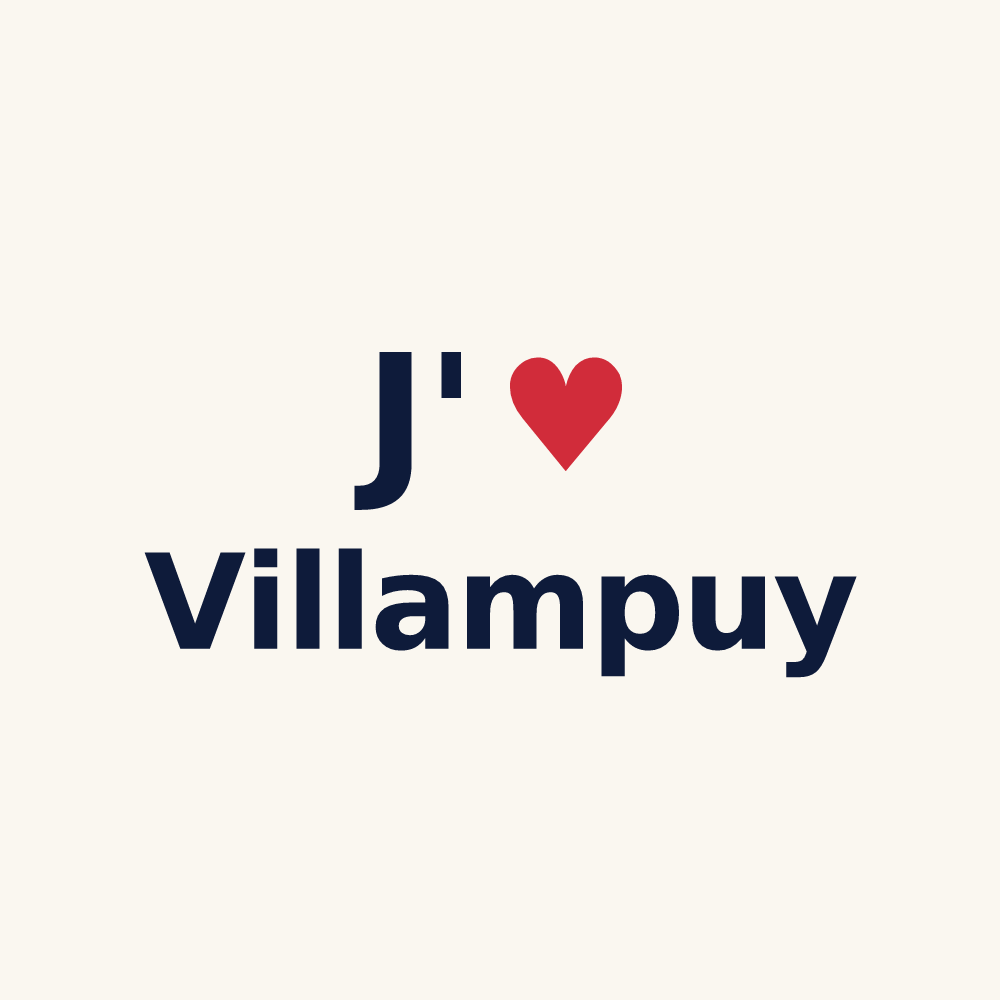 Tasse personnalisée Villampuy — design « J'aime Villampuy » imprimé sur la tasse