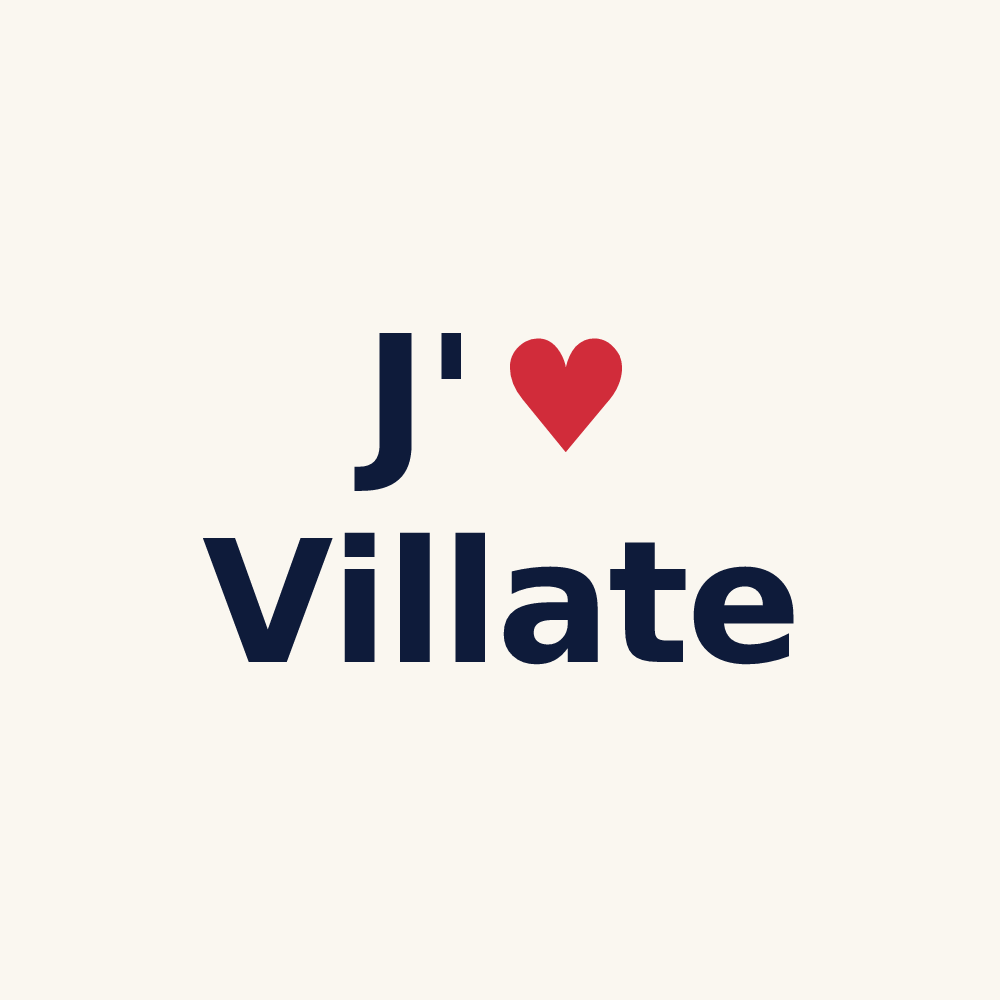 Tasse personnalisée Villate — design « J'aime Villate » imprimé sur la tasse