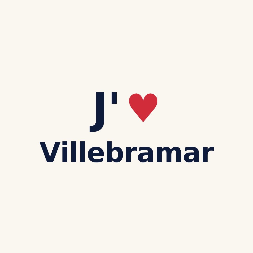 Tasse personnalisée Villebramar — design J'aime Villebramar