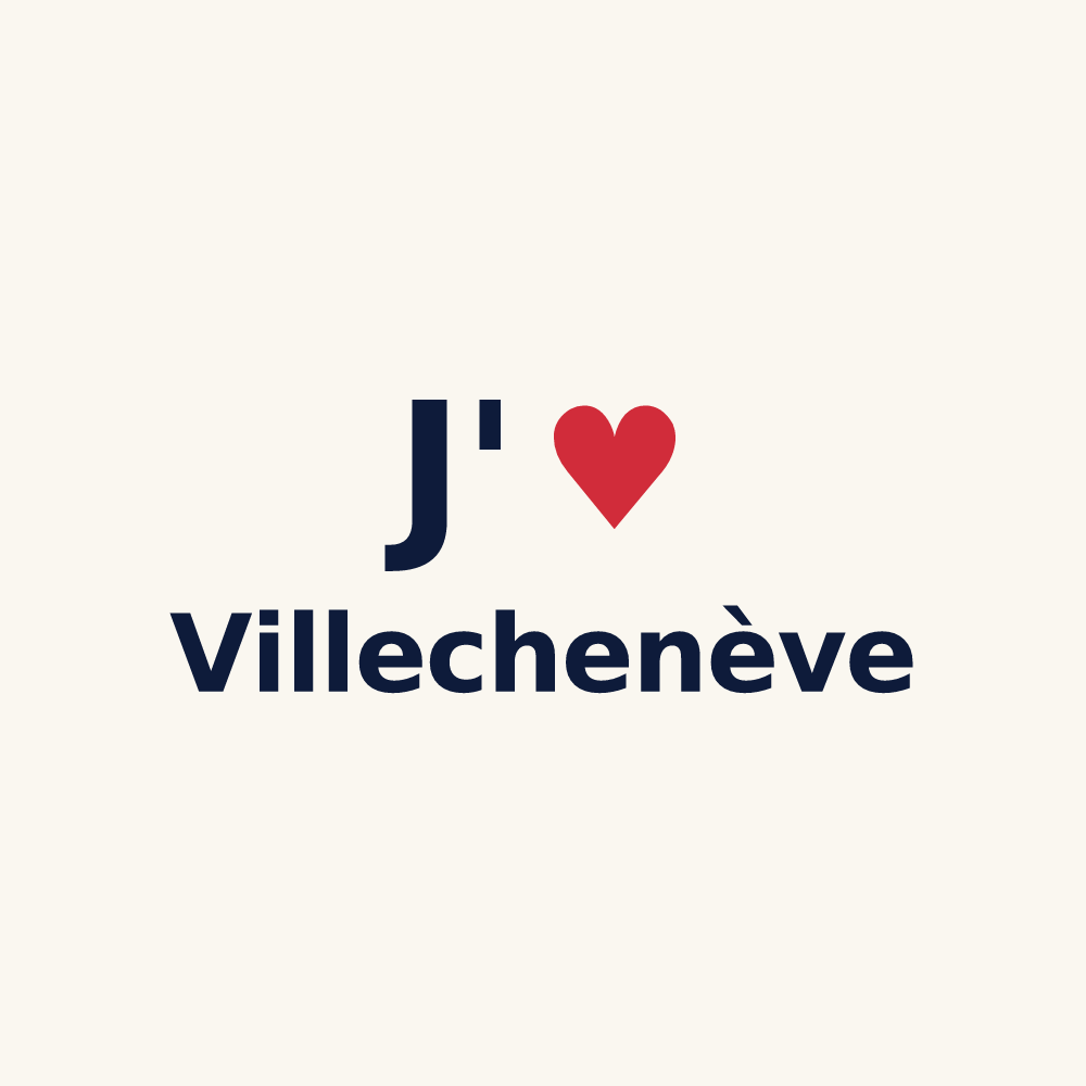 Tasse personnalisée Villechenève — design J'aime Villechenève