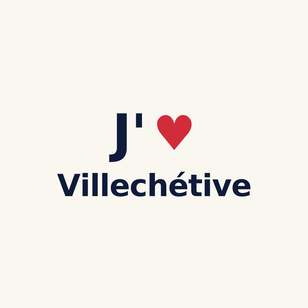 Tasse personnalisée Villechétive — design J'aime Villechétive