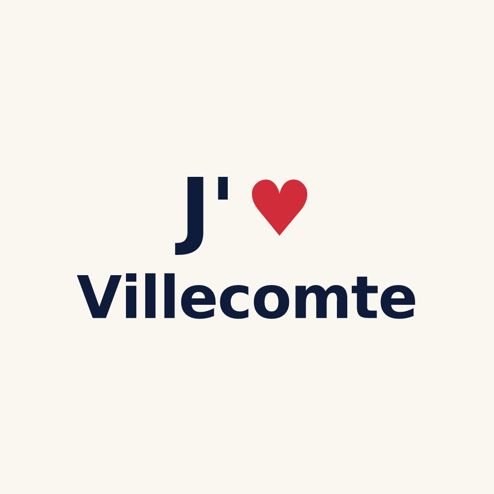 Tasse personnalisée Villecomte — design J'aime Villecomte