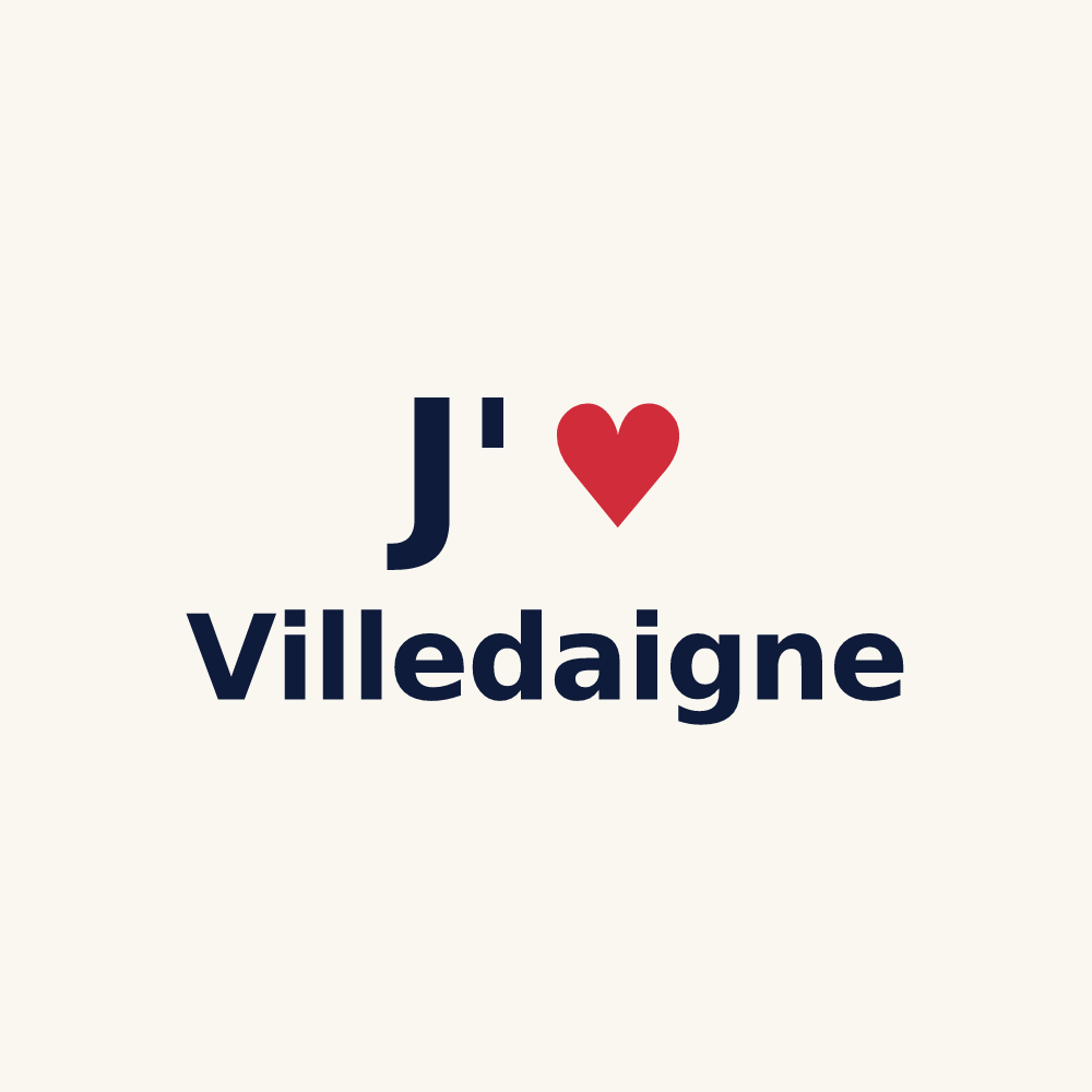 Tasse personnalisée Villedaigne — design J'aime Villedaigne