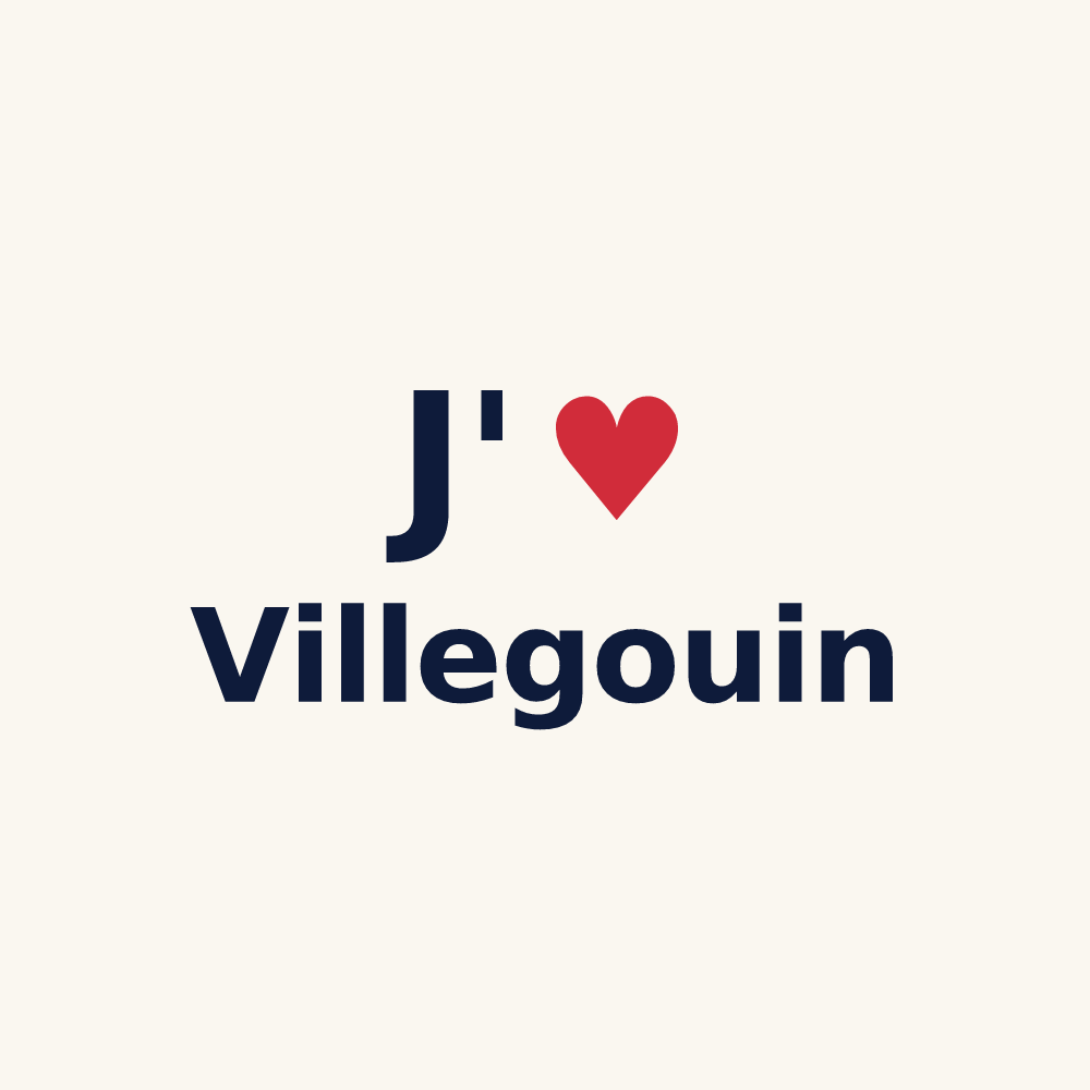 Tasse personnalisée Villegouin — design « J'aime Villegouin » imprimé sur la tasse