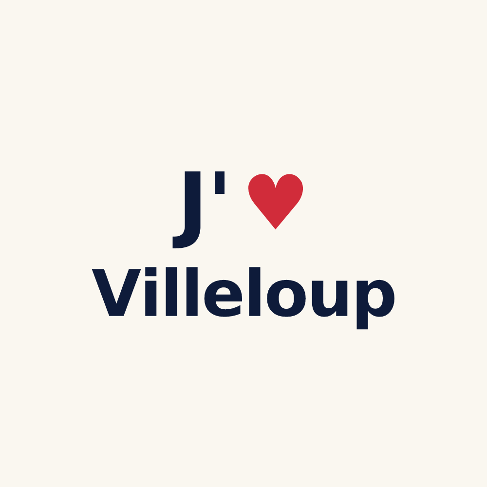 Tasse personnalisée Villeloup — design J'aime Villeloup
