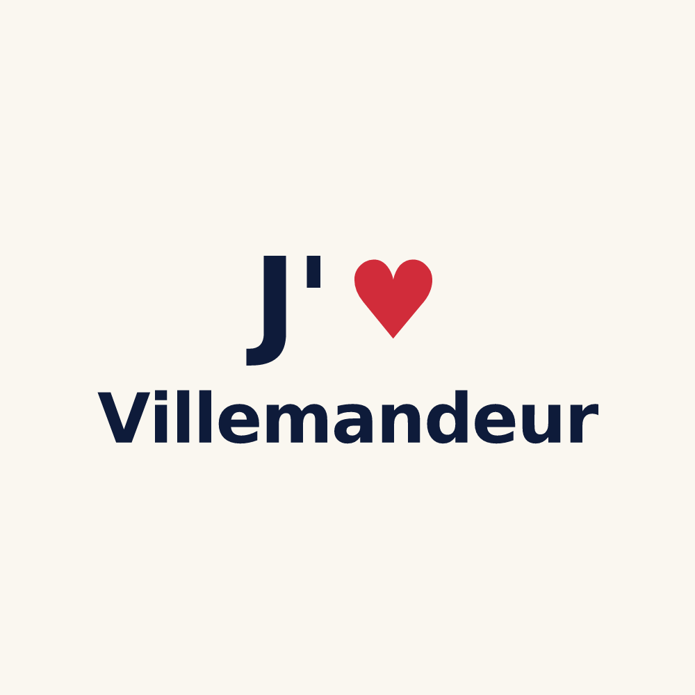 Tasse personnalisée Villemandeur — design J'aime Villemandeur