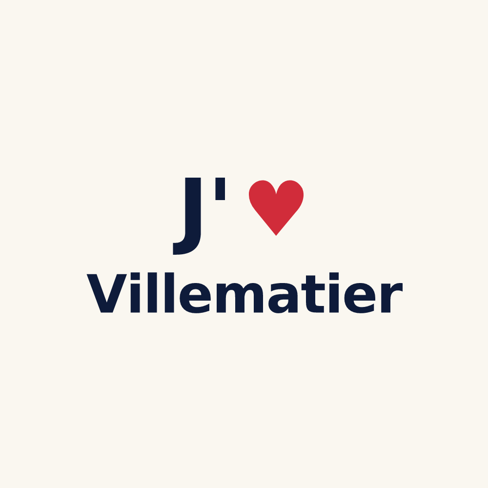 Tasse personnalisée Villematier — design « J'aime Villematier » imprimé sur la tasse