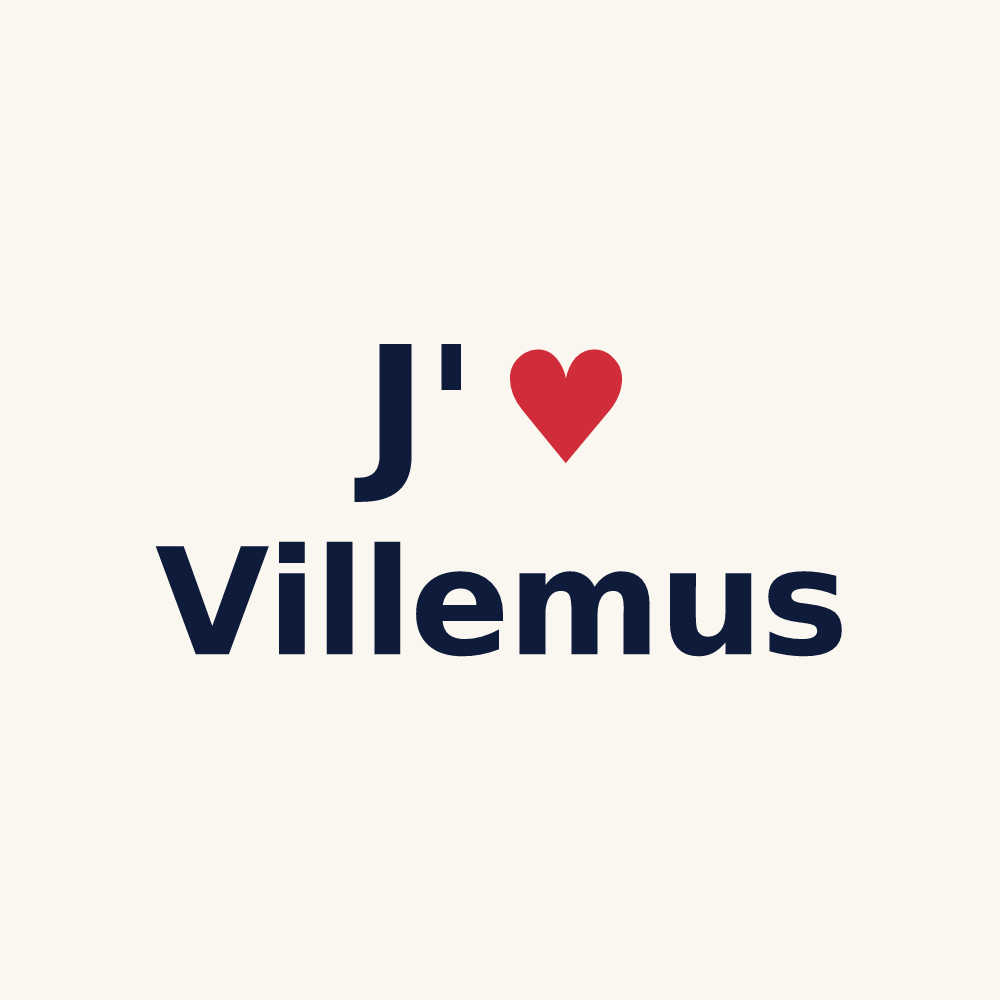 Tasse personnalisée Villemus — design J'aime Villemus