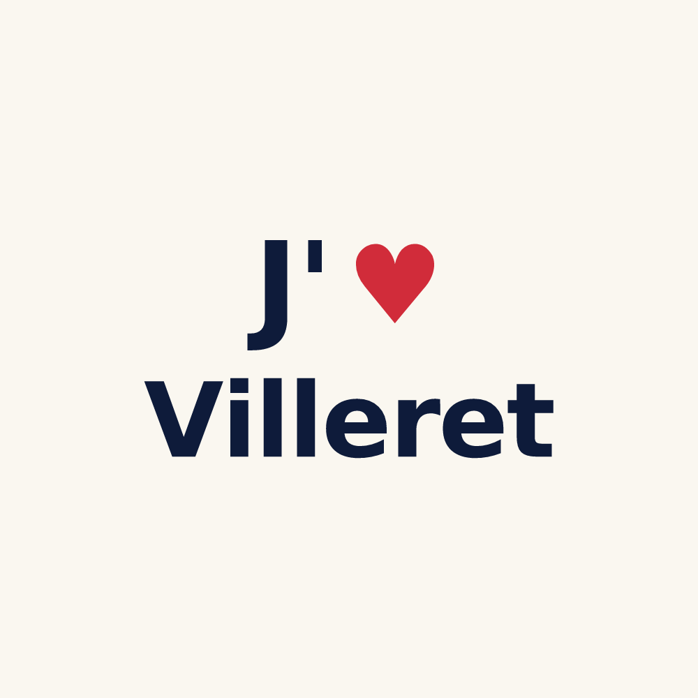 Tasse personnalisée Villeret — design J'aime Villeret