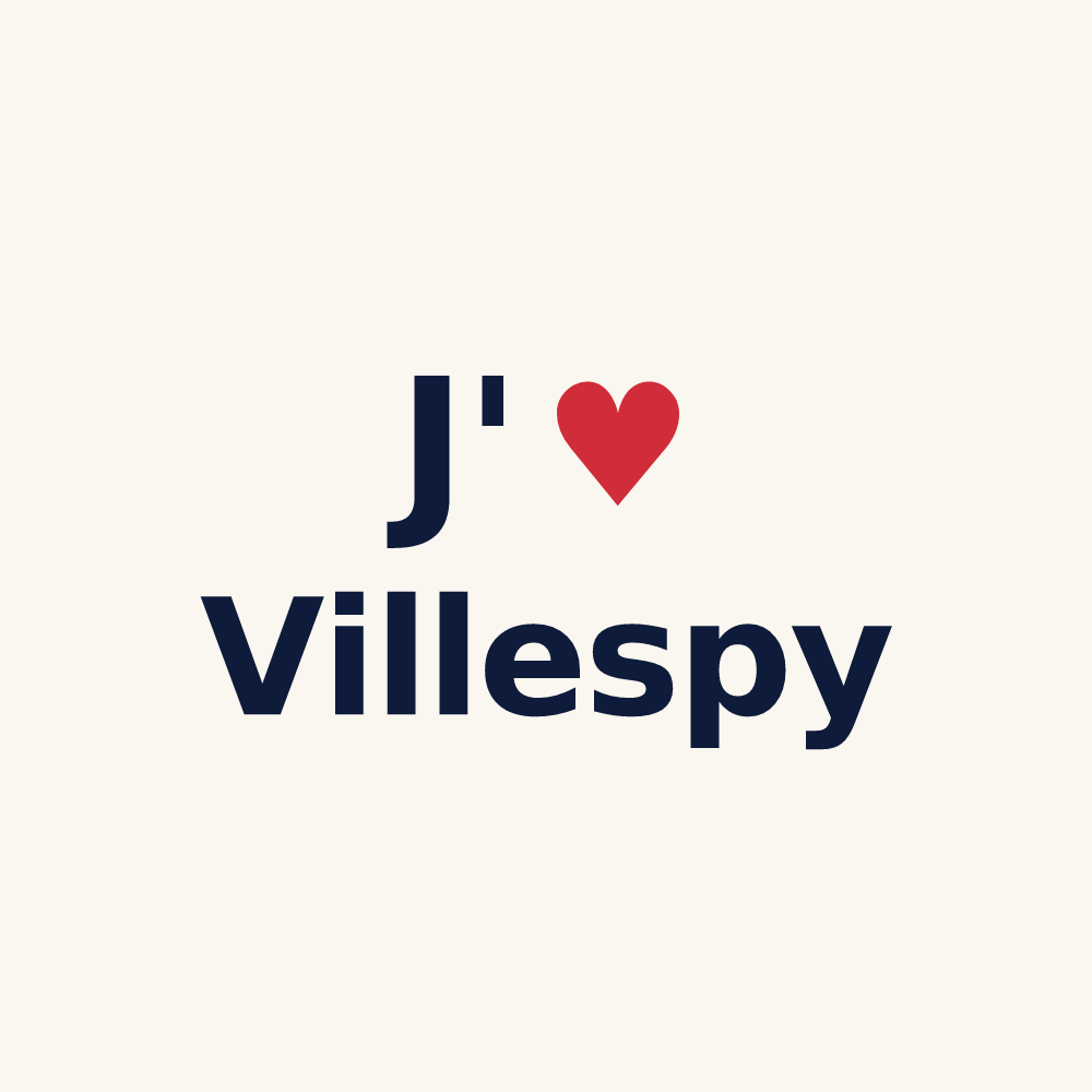 Tasse personnalisée Villespy — design J'aime Villespy