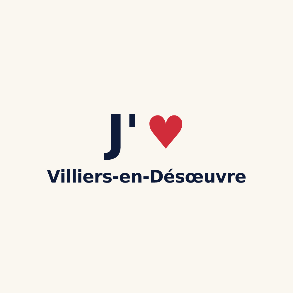 Tasse personnalisée Villiers-en-Désœuvre — design J'aime Villiers-en-Désœuvre