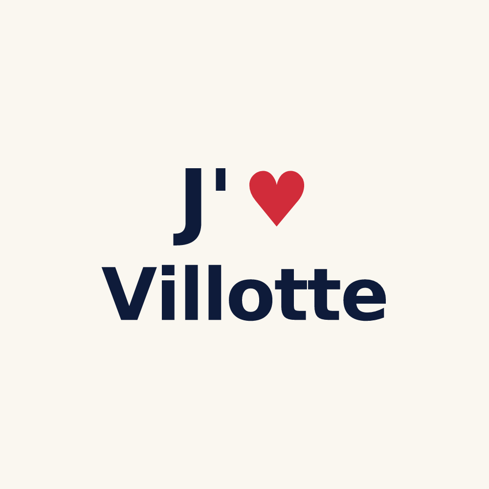 Tasse personnalisée Villotte — design J'aime Villotte