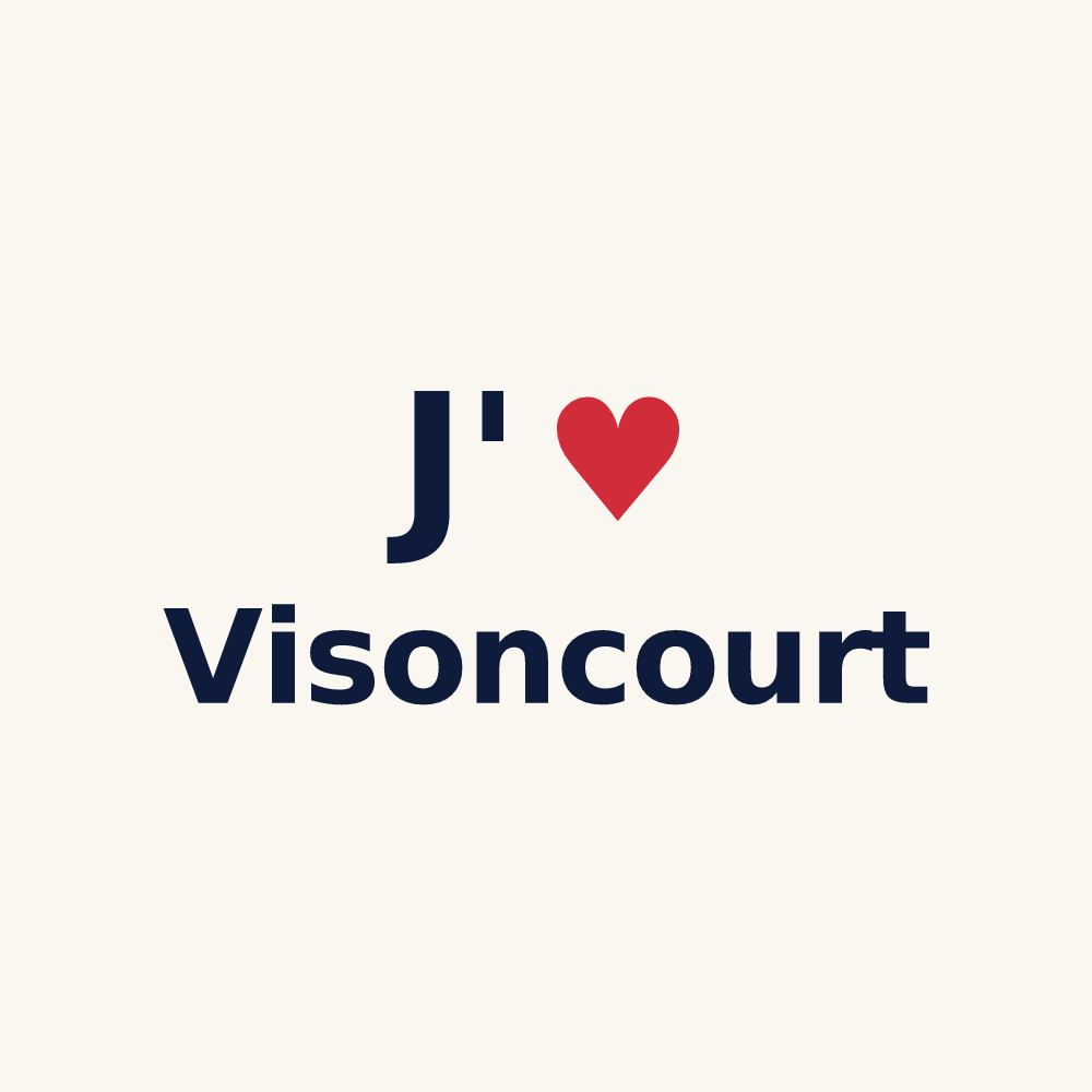 Tasse personnalisée Visoncourt — design « J'aime Visoncourt » imprimé sur la tasse