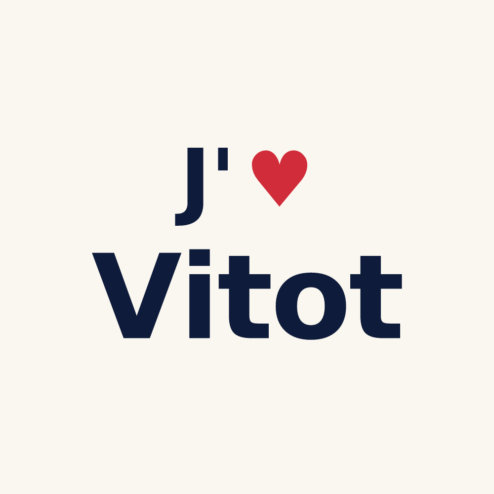 Tasse personnalisée Vitot — design J'aime Vitot