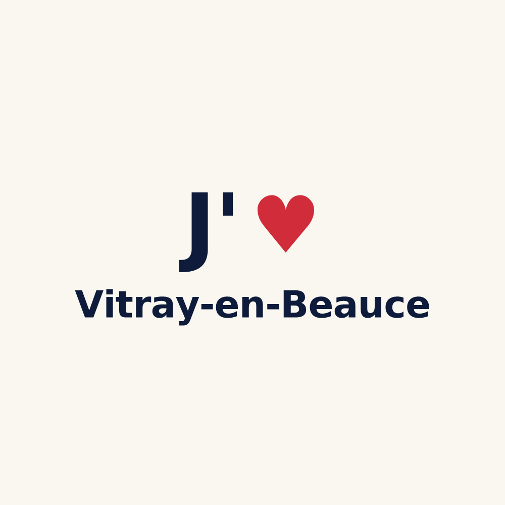Tasse personnalisée Vitray-en-Beauce — design « J'aime Vitray-en-Beauce » imprimé sur la tasse