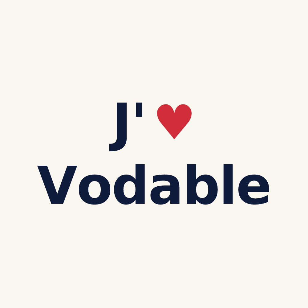 Tasse personnalisée Vodable — design J'aime Vodable