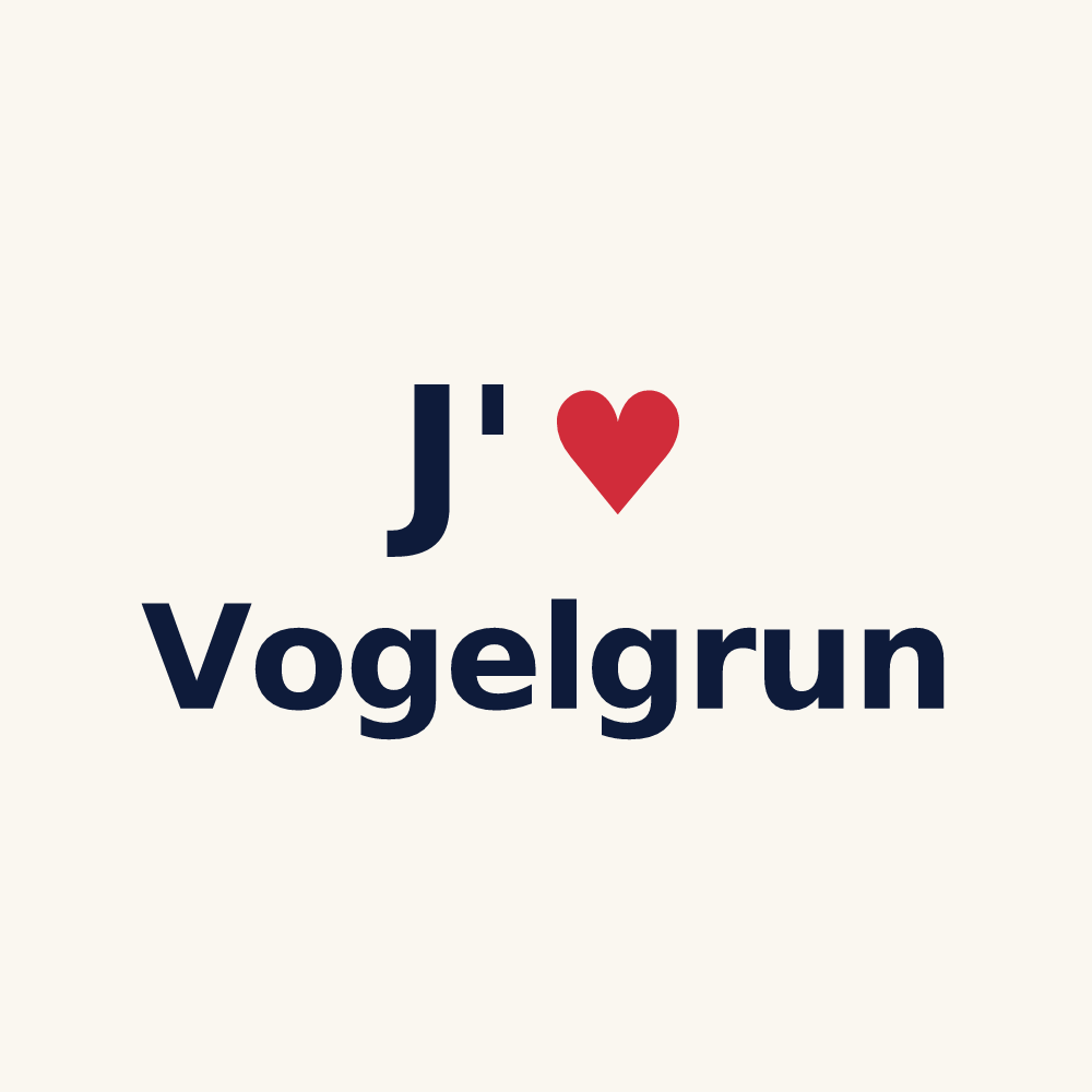 Tasse personnalisée Vogelgrun — design « J'aime Vogelgrun » imprimé sur la tasse