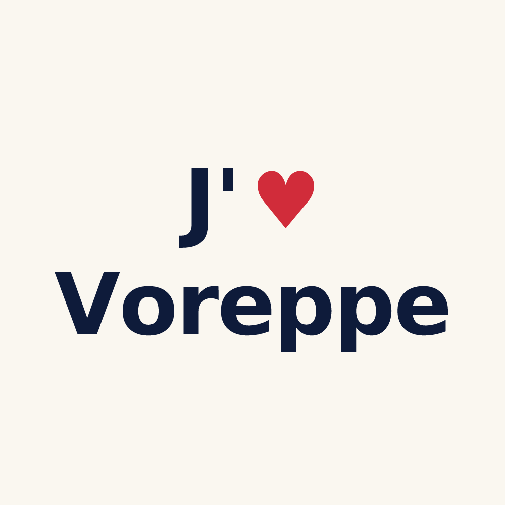 Tasse personnalisée Voreppe — design « J'aime Voreppe » imprimé sur la tasse