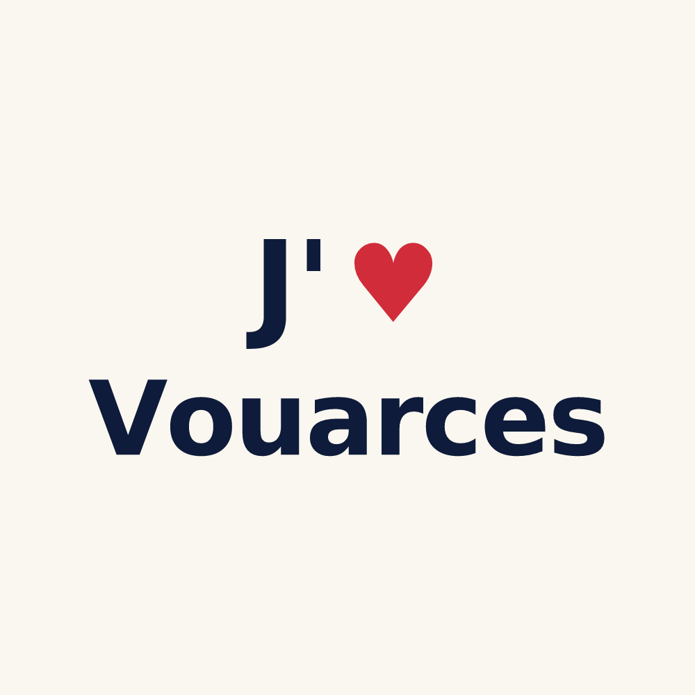 Tasse personnalisée Vouarces — design J'aime Vouarces