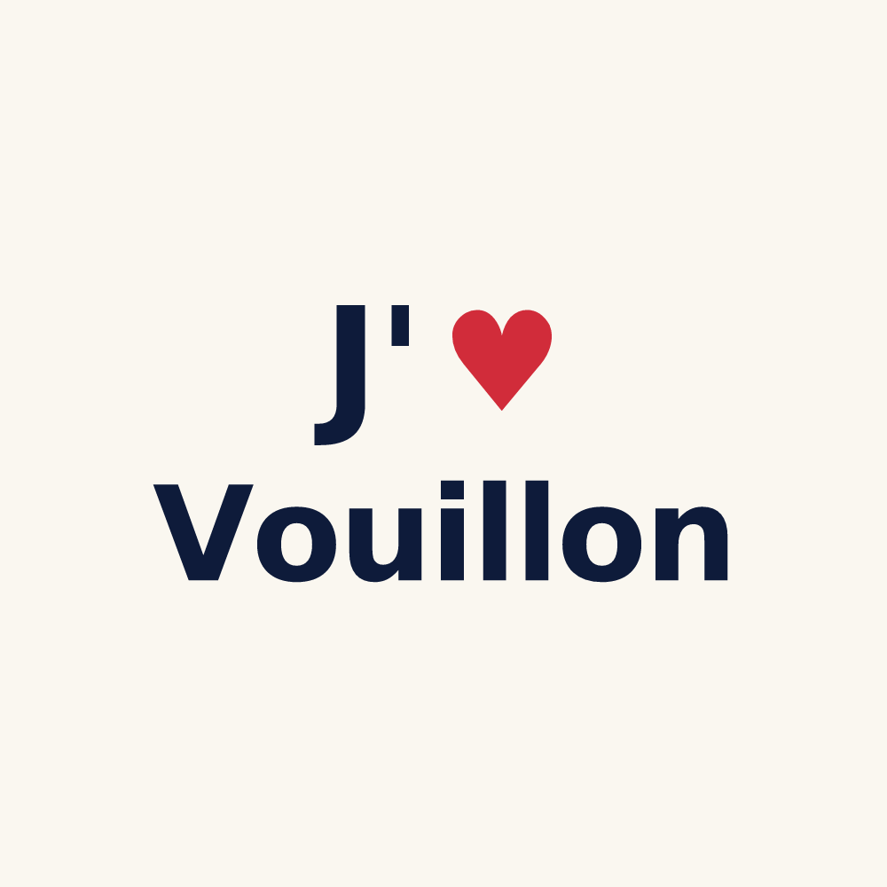 Tasse personnalisée Vouillon — design J'aime Vouillon