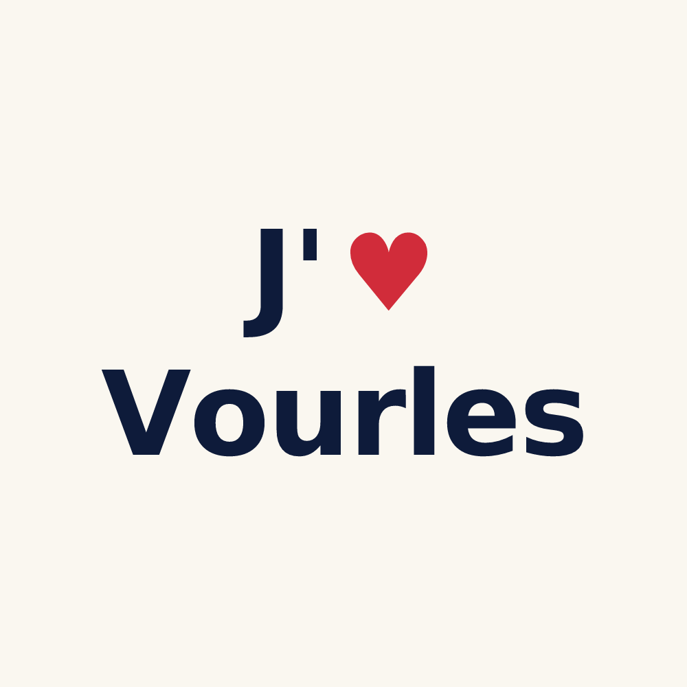Tasse personnalisée Vourles — design J'aime Vourles