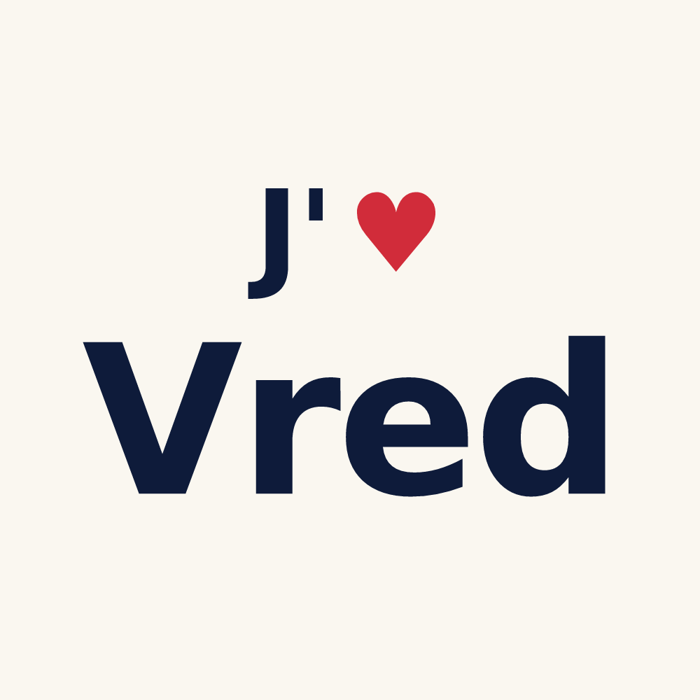 Tasse personnalisée Vred — design « J'aime Vred » imprimé sur la tasse