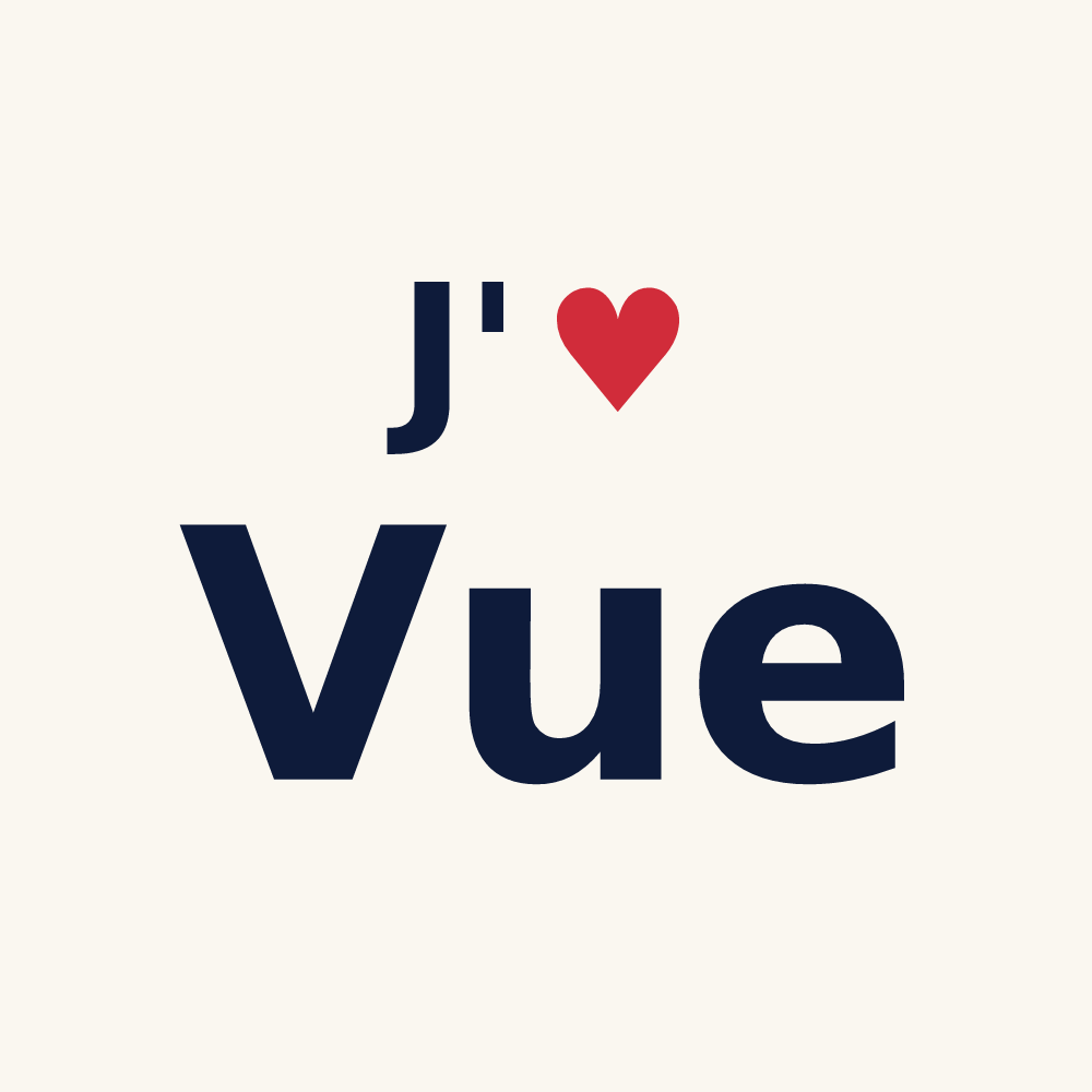 Tasse personnalisée Vue — design « J'aime Vue » imprimé sur la tasse