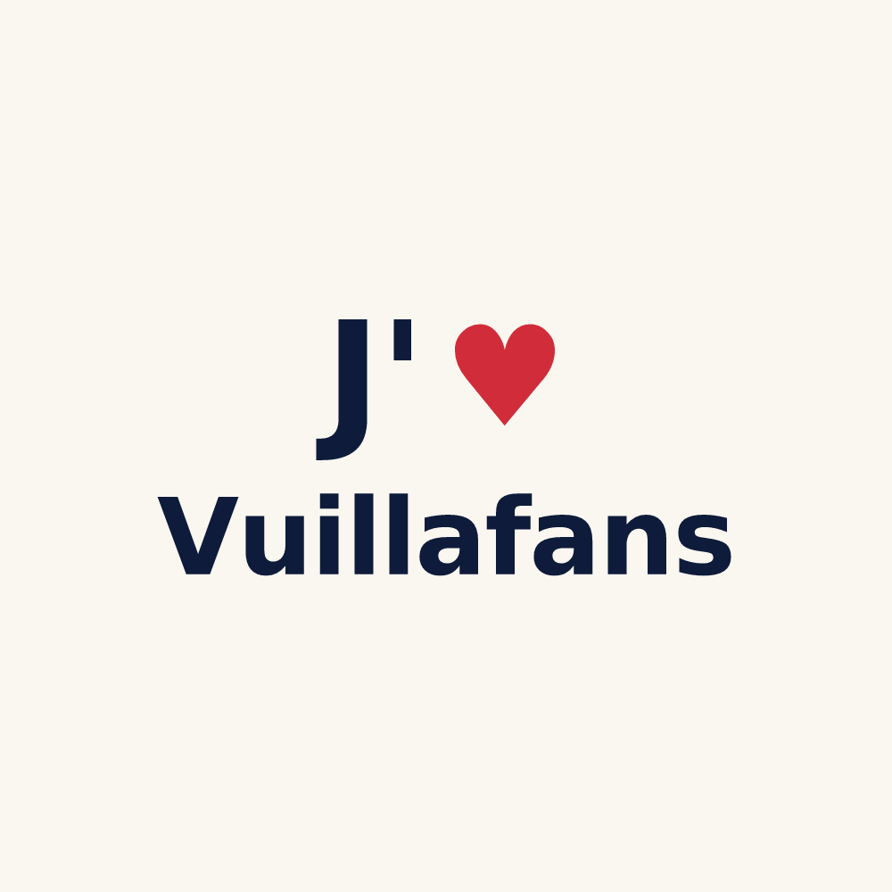 Tasse personnalisée Vuillafans — design J'aime Vuillafans