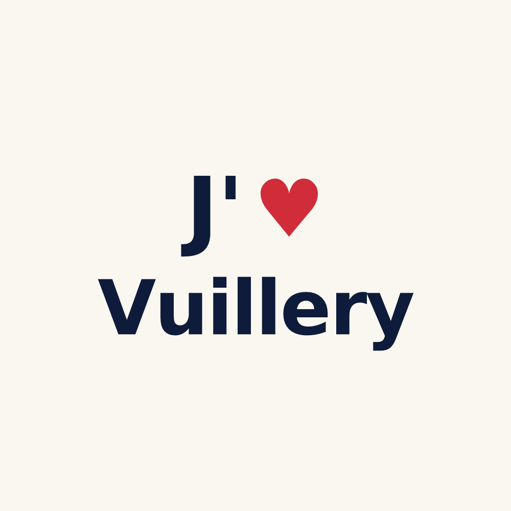Tasse personnalisée Vuillery — design « J'aime Vuillery » imprimé sur la tasse
