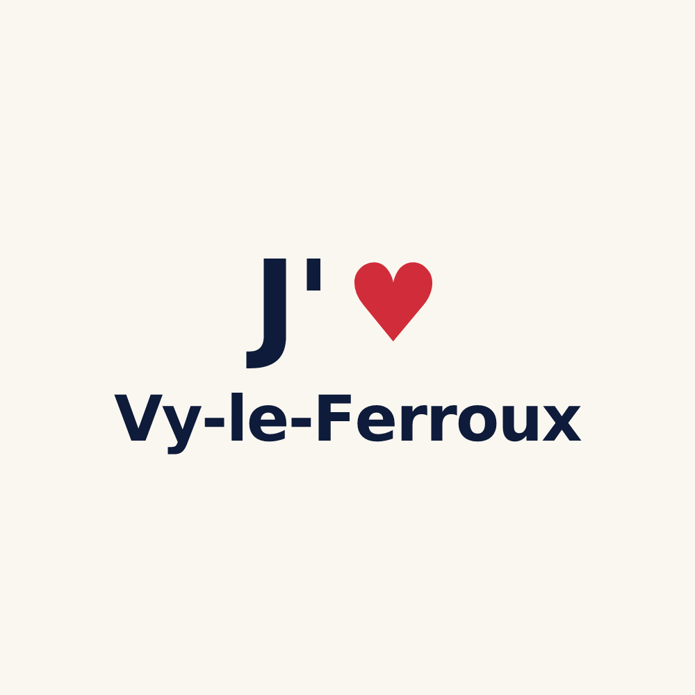 Tasse personnalisée Vy-le-Ferroux — design « J'aime Vy-le-Ferroux » imprimé sur la tasse