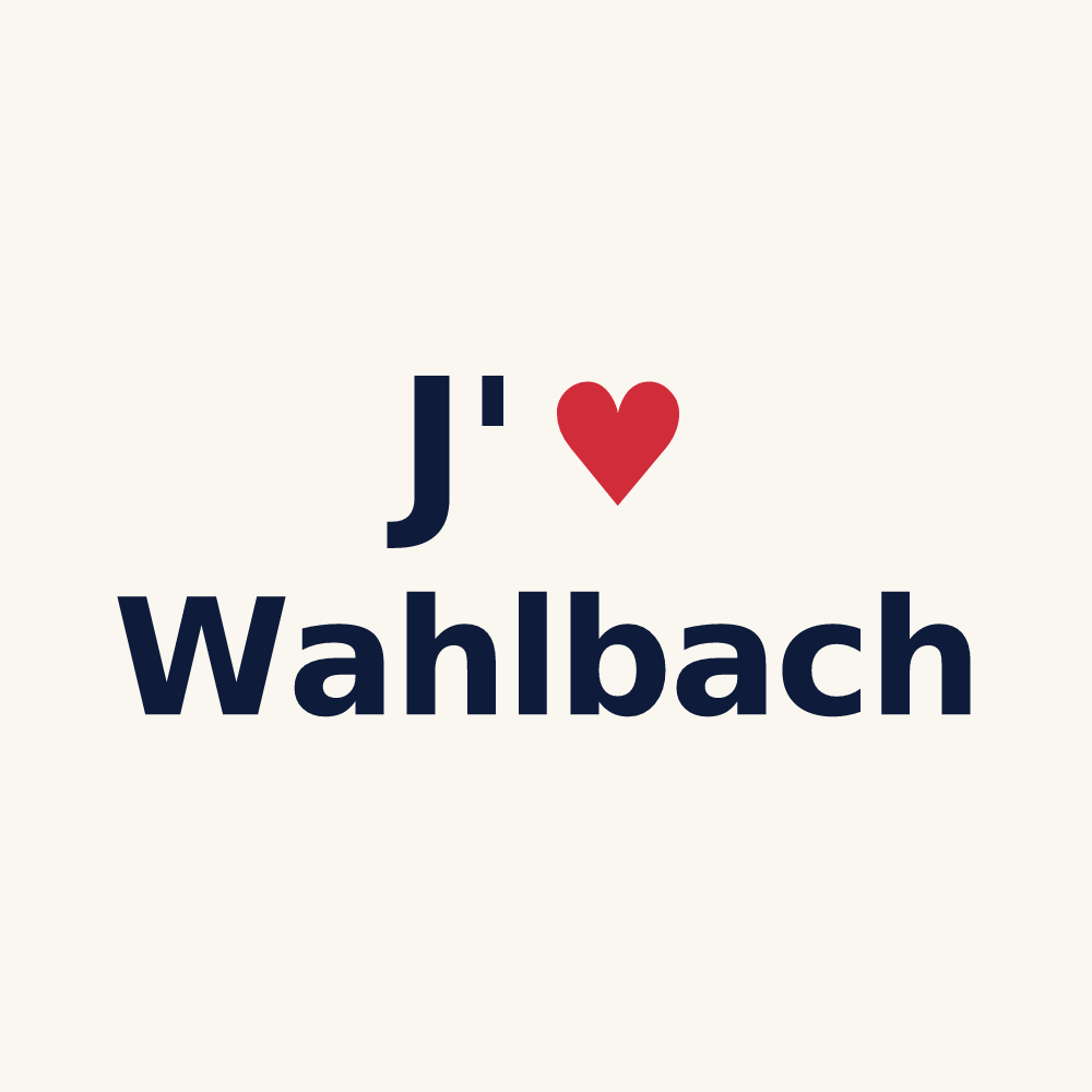 Tasse personnalisée Wahlbach — design « J'aime Wahlbach » imprimé sur la tasse