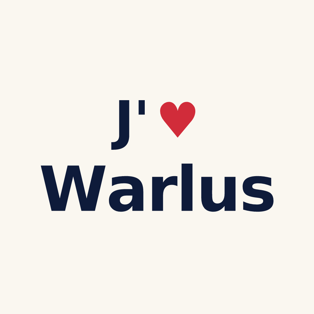 Tasse personnalisée Warlus — design J'aime Warlus
