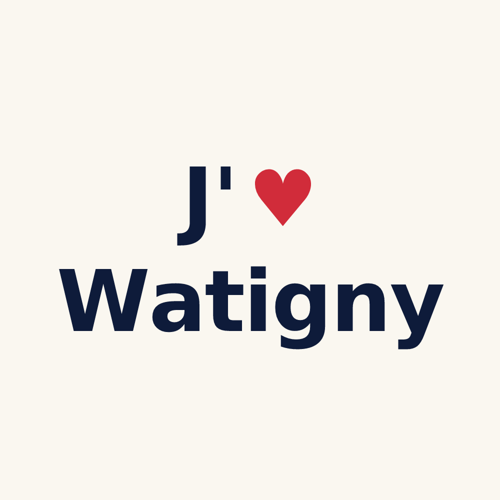 Tasse personnalisée Watigny — design J'aime Watigny