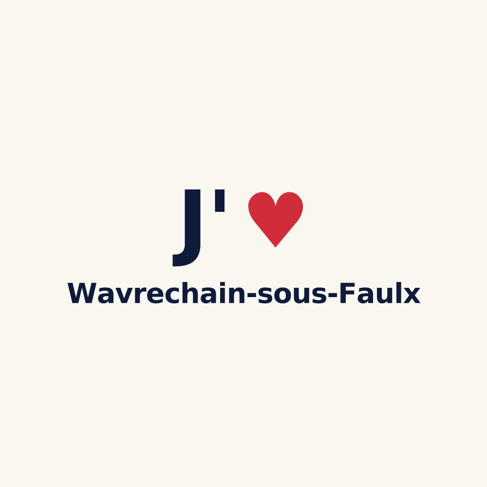 Tasse personnalisée Wavrechain-sous-Faulx — design J'aime Wavrechain-sous-Faulx