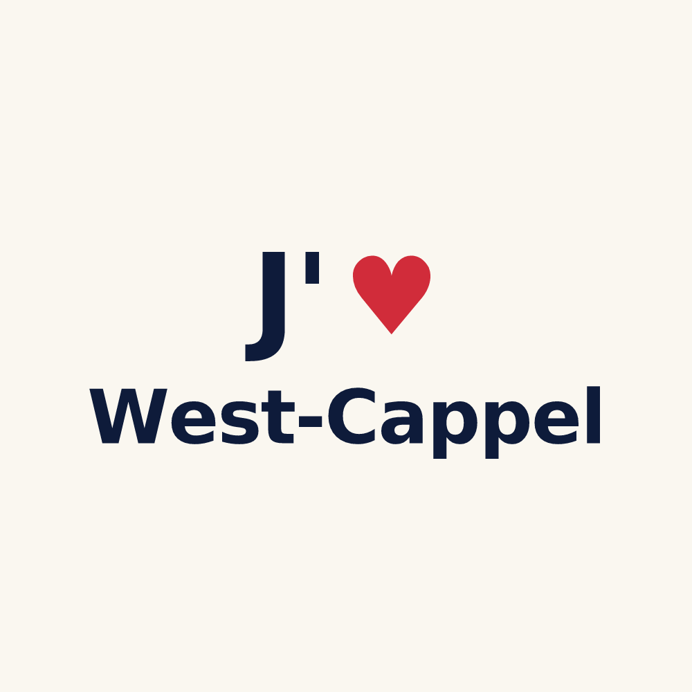 Tasse personnalisée West-Cappel — design « J'aime West-Cappel » imprimé sur la tasse