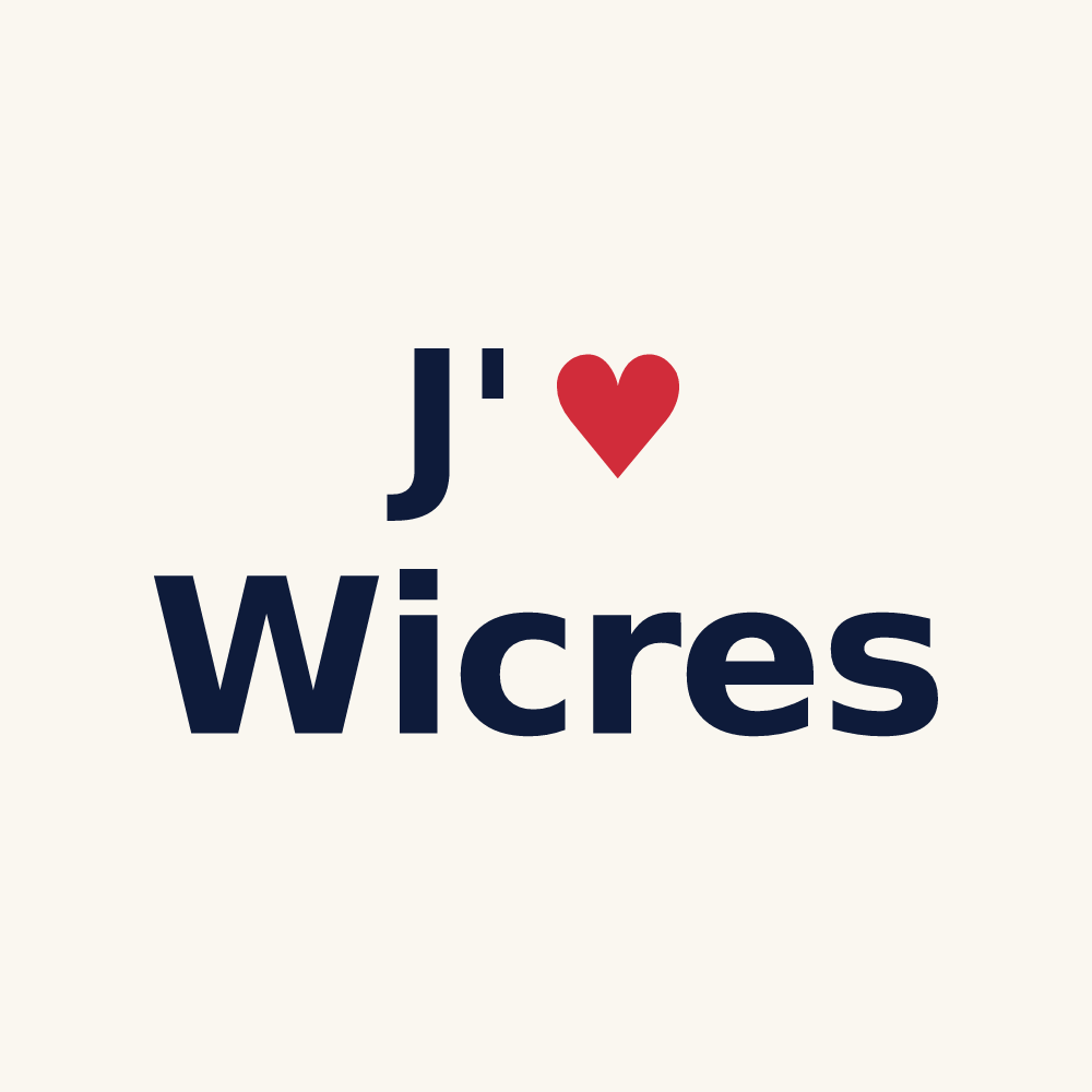 Tasse personnalisée Wicres — design J'aime Wicres