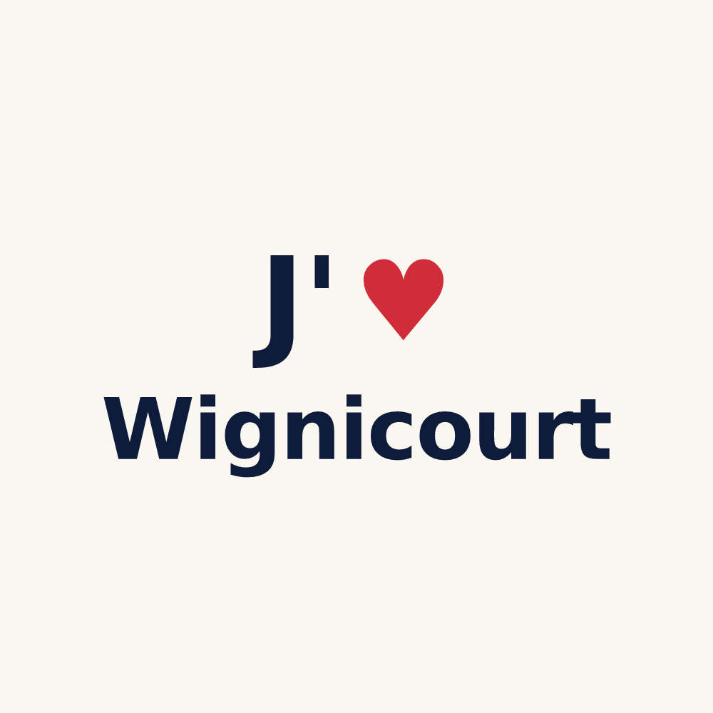 Tasse personnalisée Wignicourt — design « J'aime Wignicourt » imprimé sur la tasse