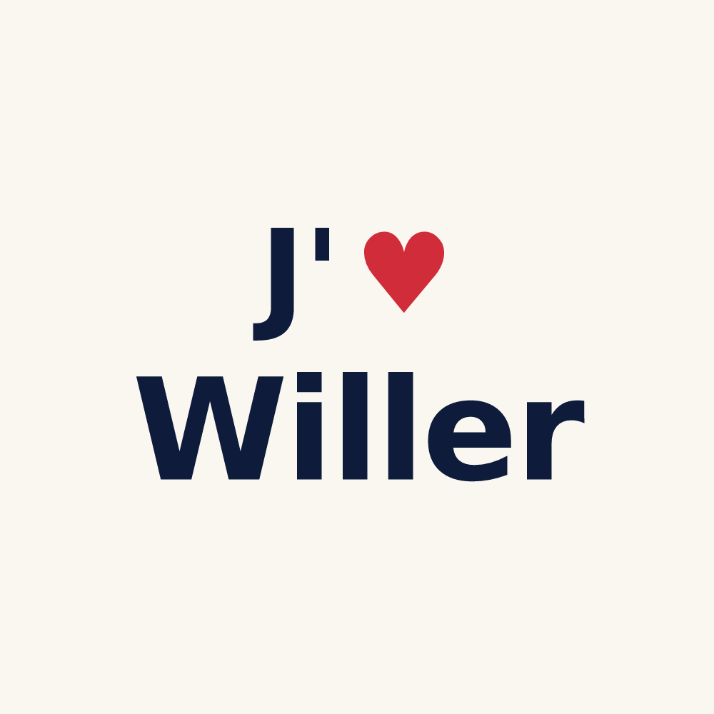 Tasse personnalisée Willer — design J'aime Willer