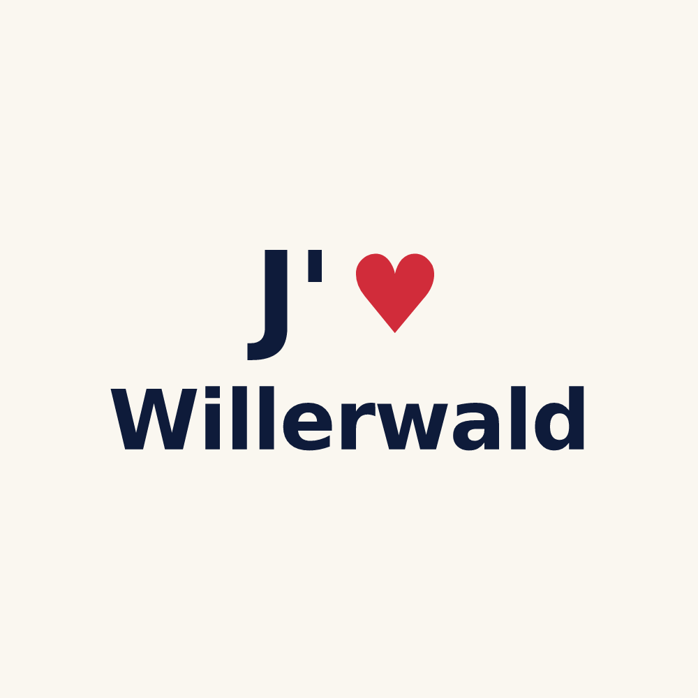 Tasse personnalisée Willerwald — design J'aime Willerwald