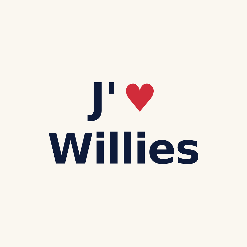 Tasse personnalisée Willies — design « J'aime Willies » imprimé sur la tasse