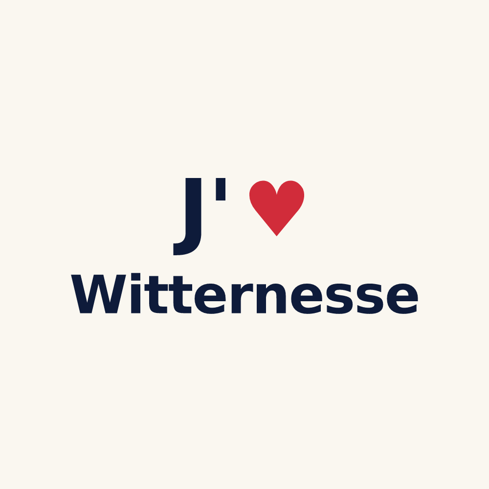 Tasse personnalisée Witternesse — design « J'aime Witternesse » imprimé sur la tasse